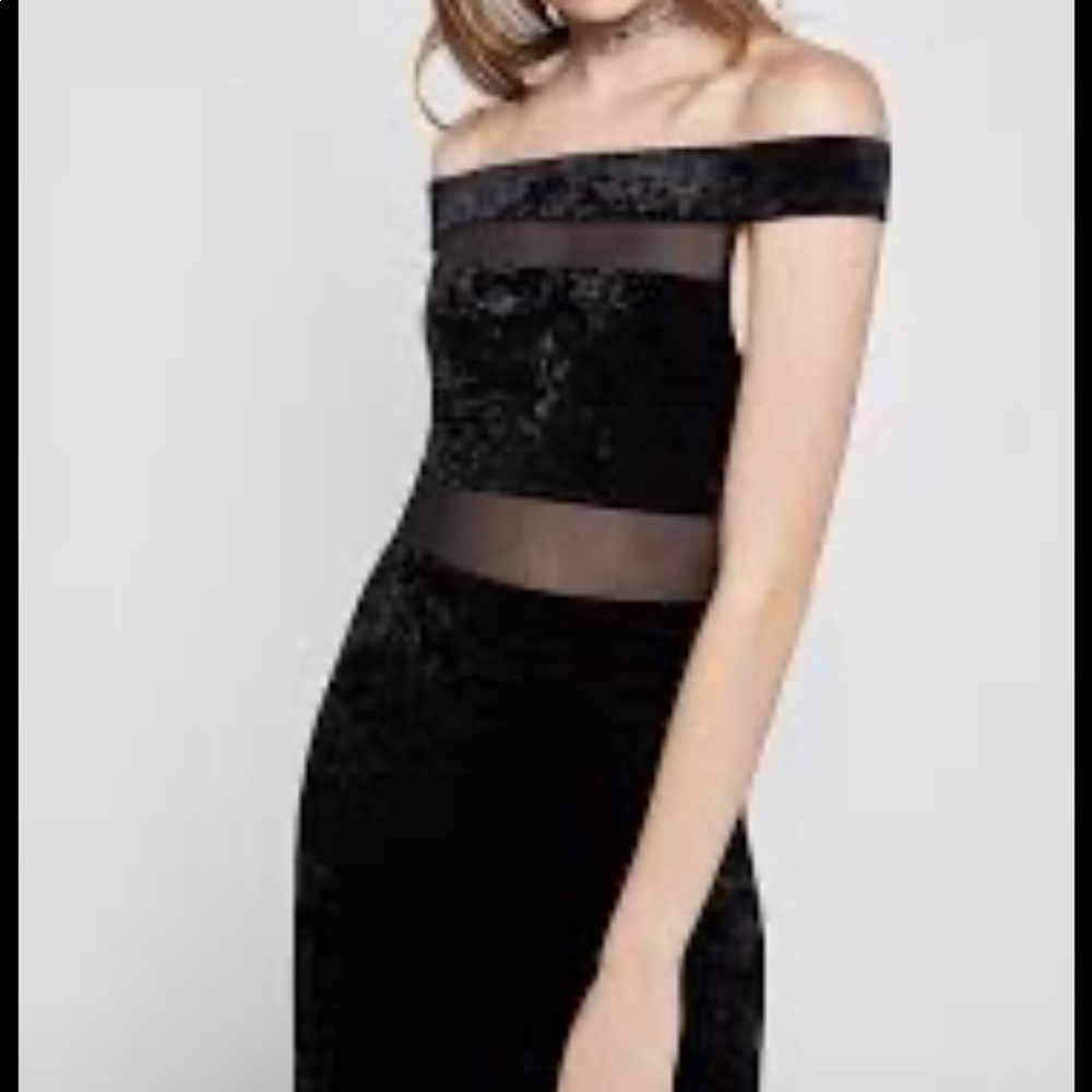 BCBG black velvet dress